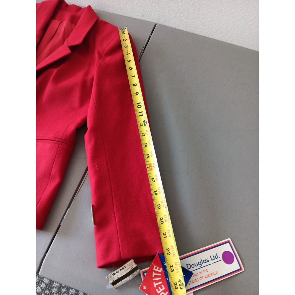 Stephen Douglas Blazer Womens 8P Red Wool NOS Nautical Equestrian Old Money NEW - Picture 11 of 11